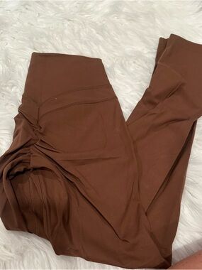 Gymshark High-Waist Brown Seam Detail Leggings